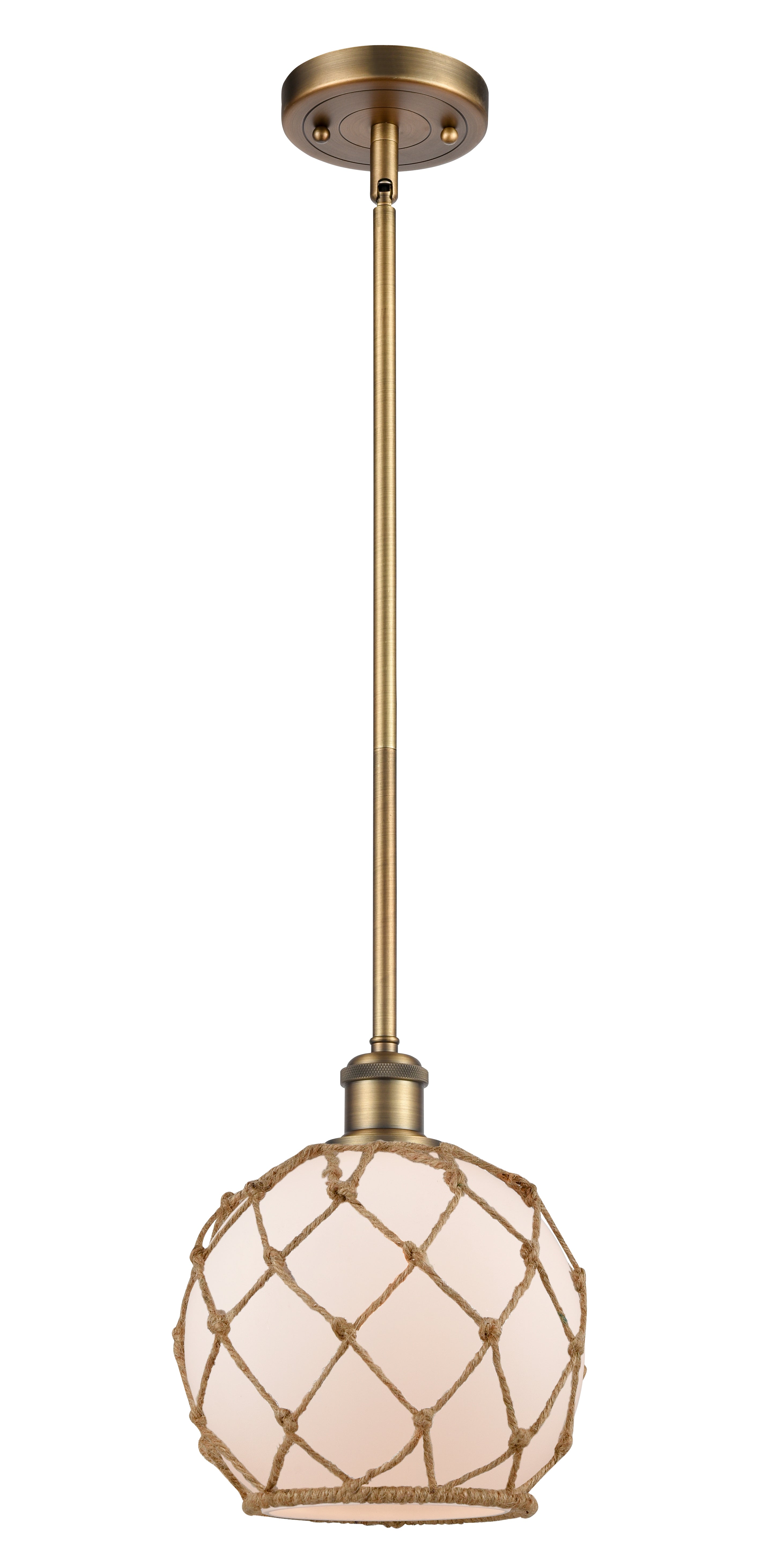 Ballston Mini Pendant Antique Brass 8 Inch