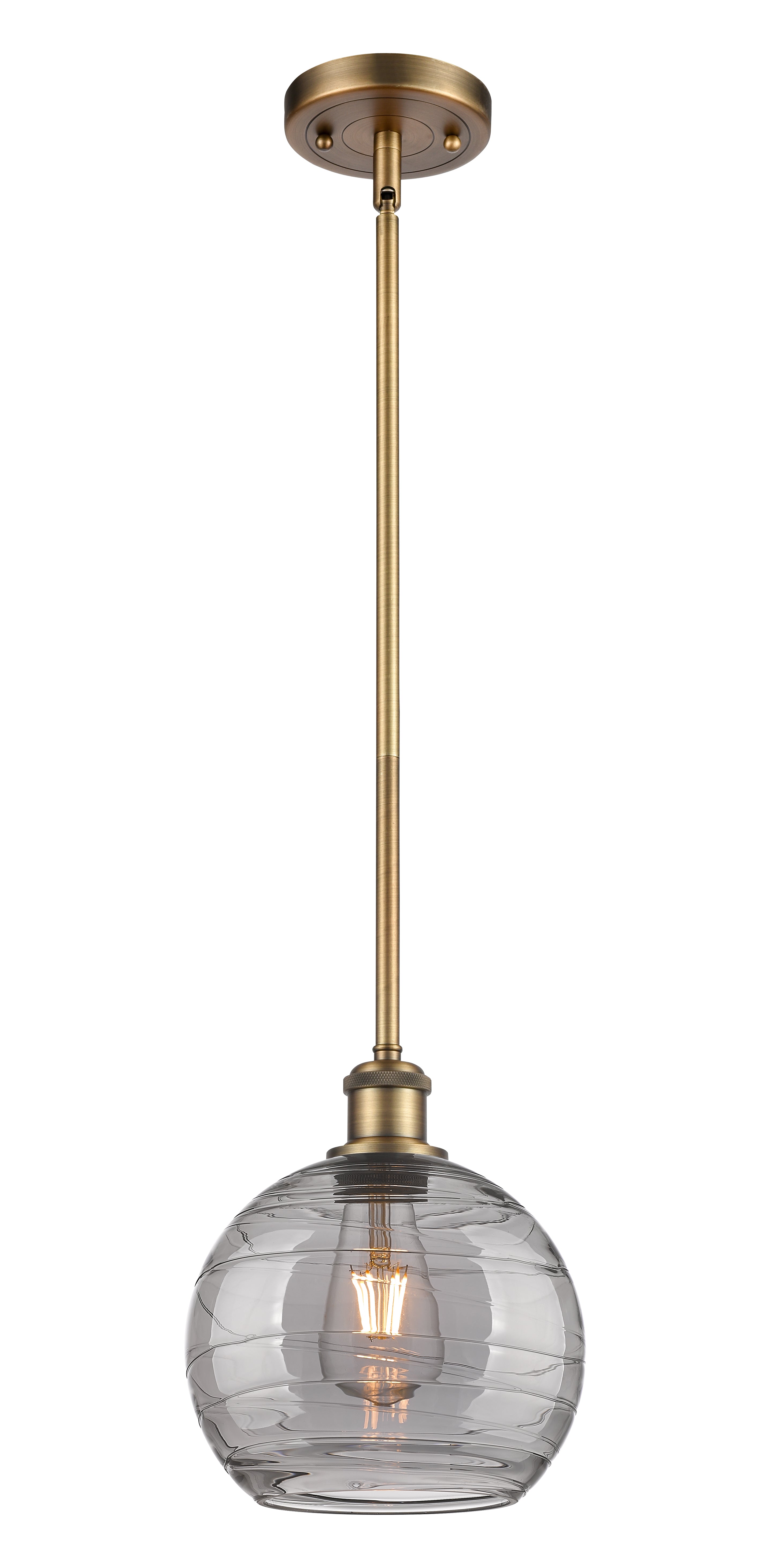 Ballston Mini Pendant Antique Brass 8 Inch