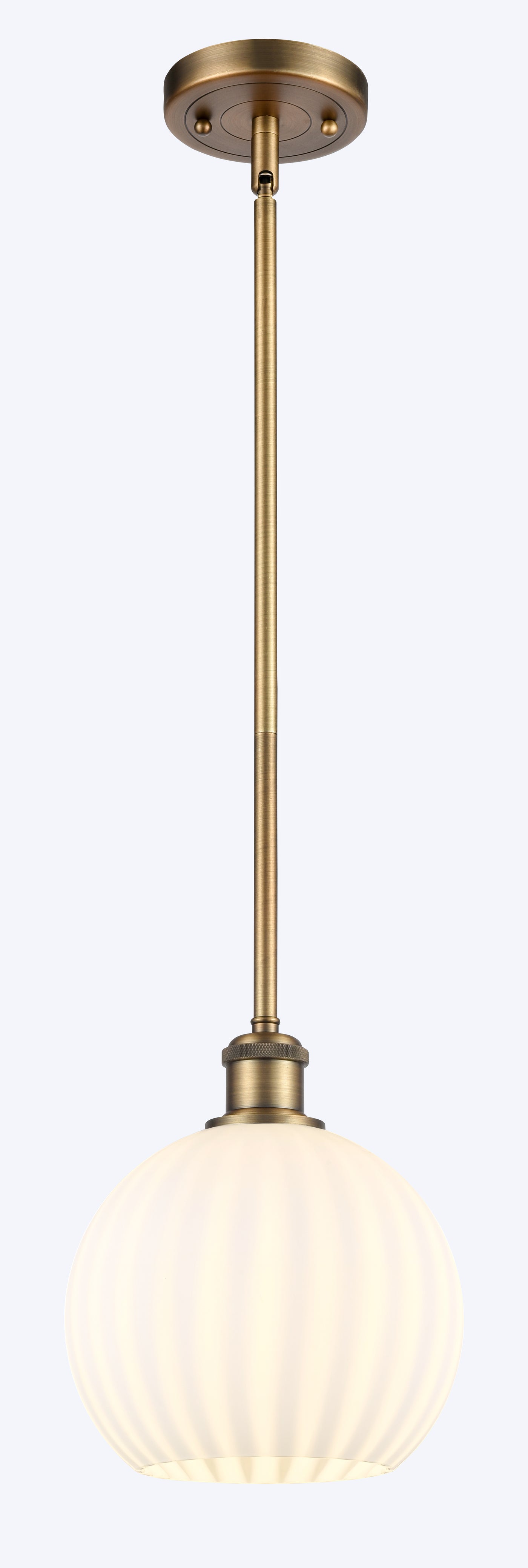 Ballston Mini Pendant Brass 8 Inch Dimmable