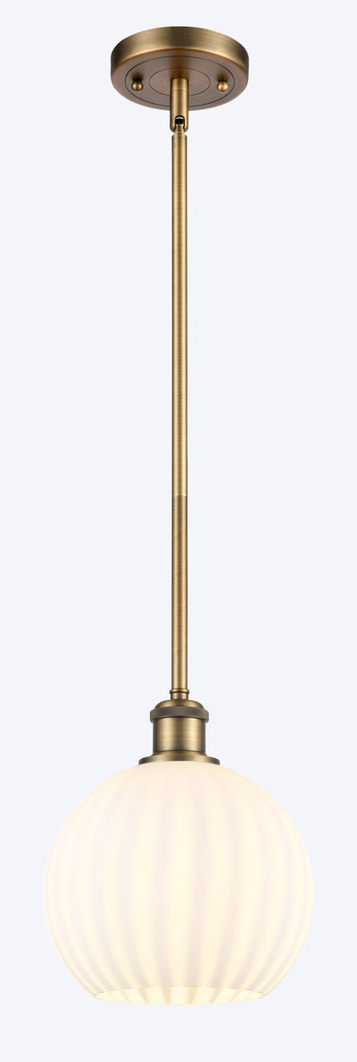 Ballston Mini Pendant Brass 8 Inch Dimmable