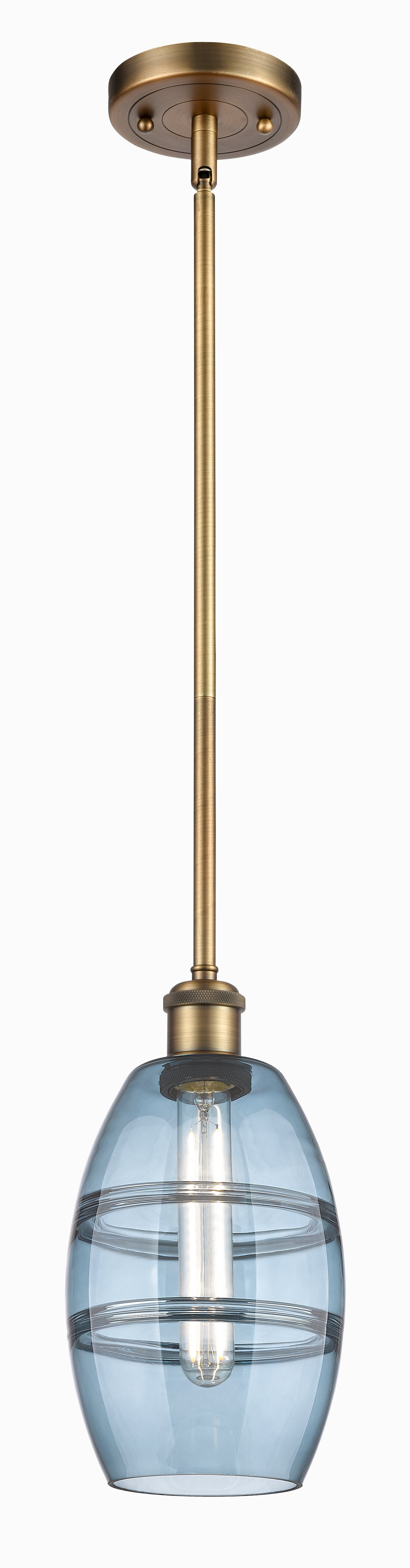 Ballston Mini Pendant Antique Brass Glass