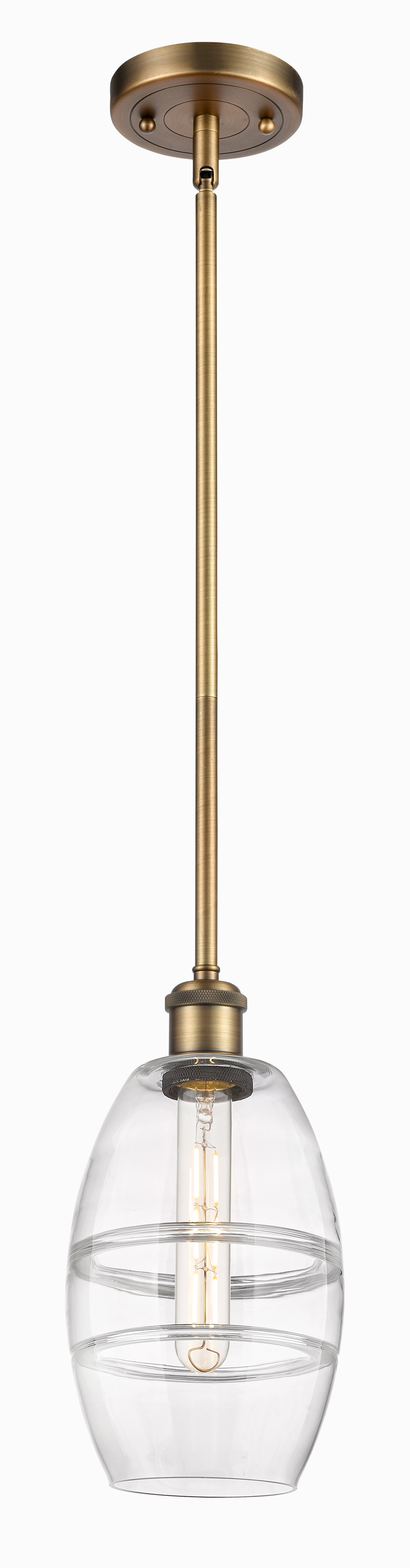 Ballston Mini Pendant Antique Brass Glass