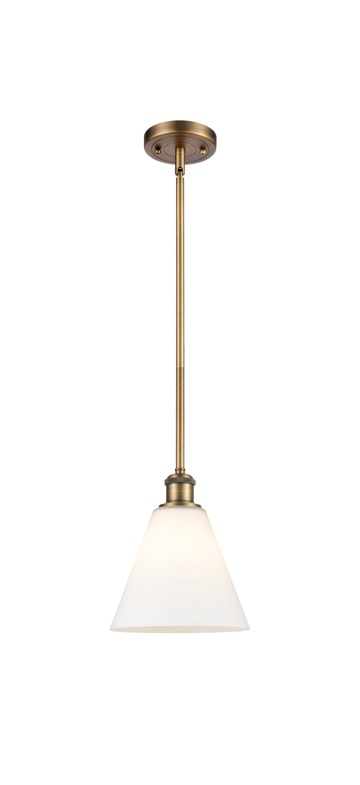 Ballston Mini Pendant Antique Brass 8 Inch