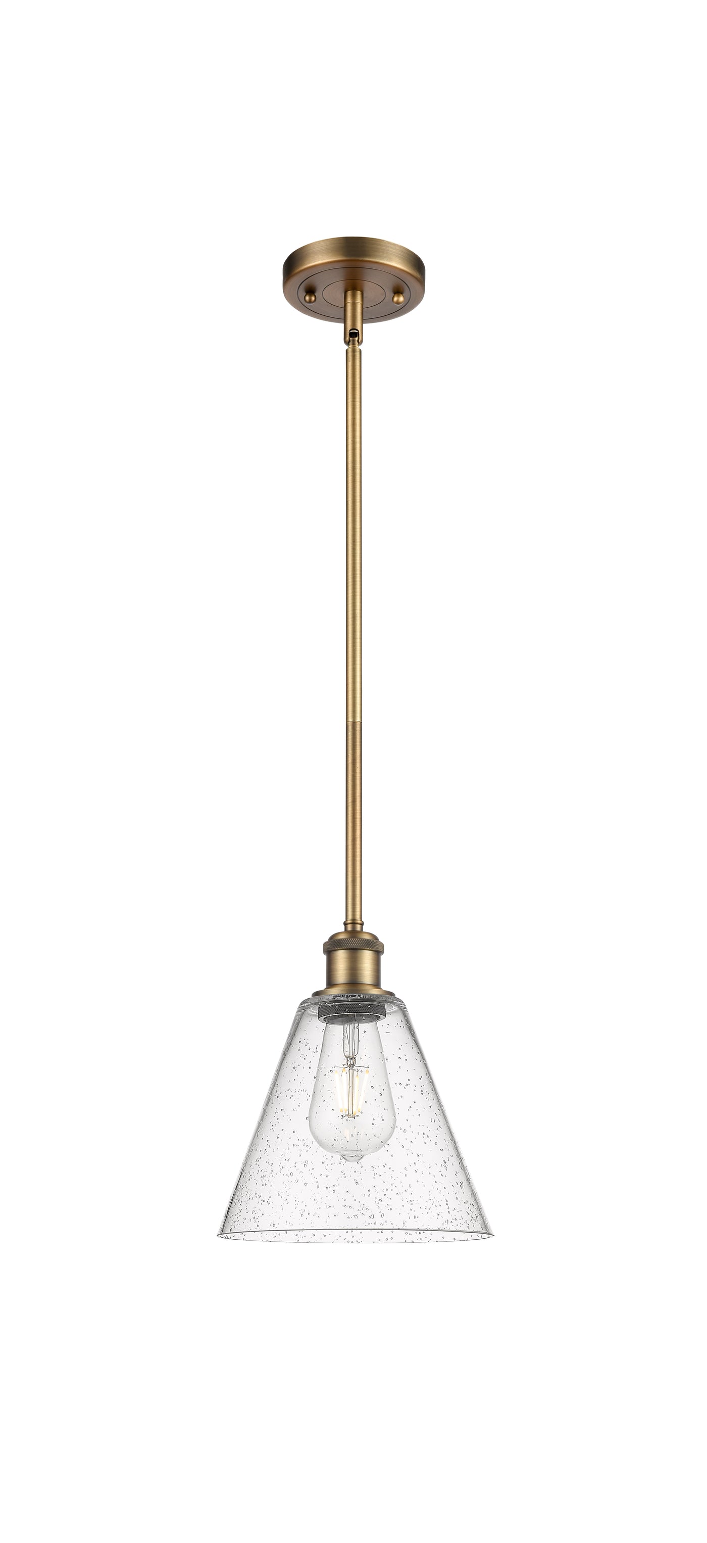 Ballston Mini Pendant Antique Brass 8 Inch