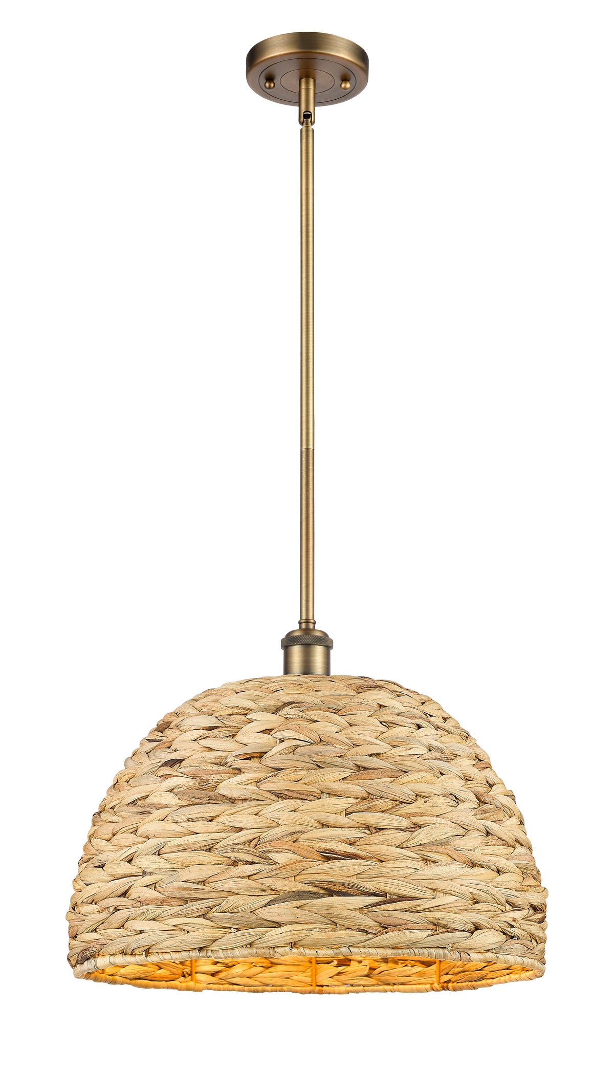 Ballston Mini Pendant Woven Antique Brass