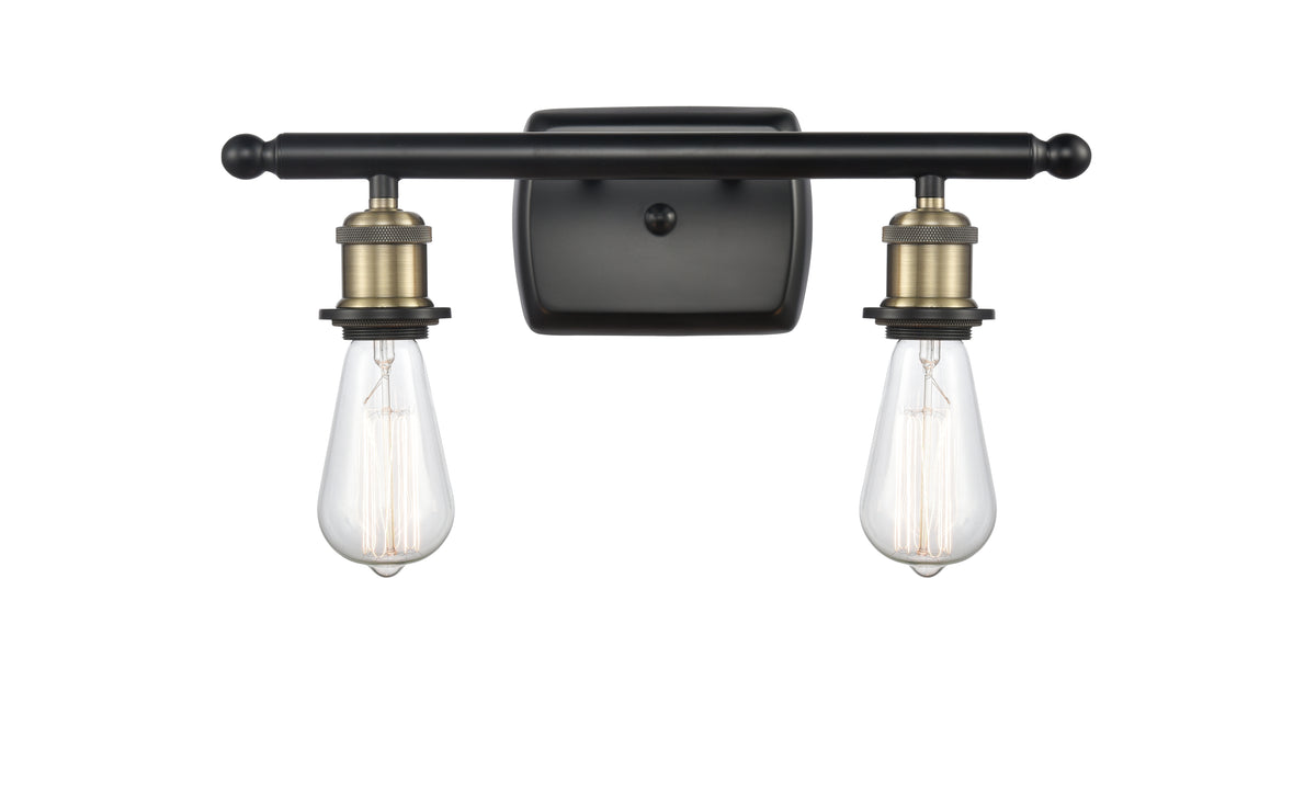 Bare Bulb 16-Inch 2-Light Bath Vanity Light with LED Bulbs