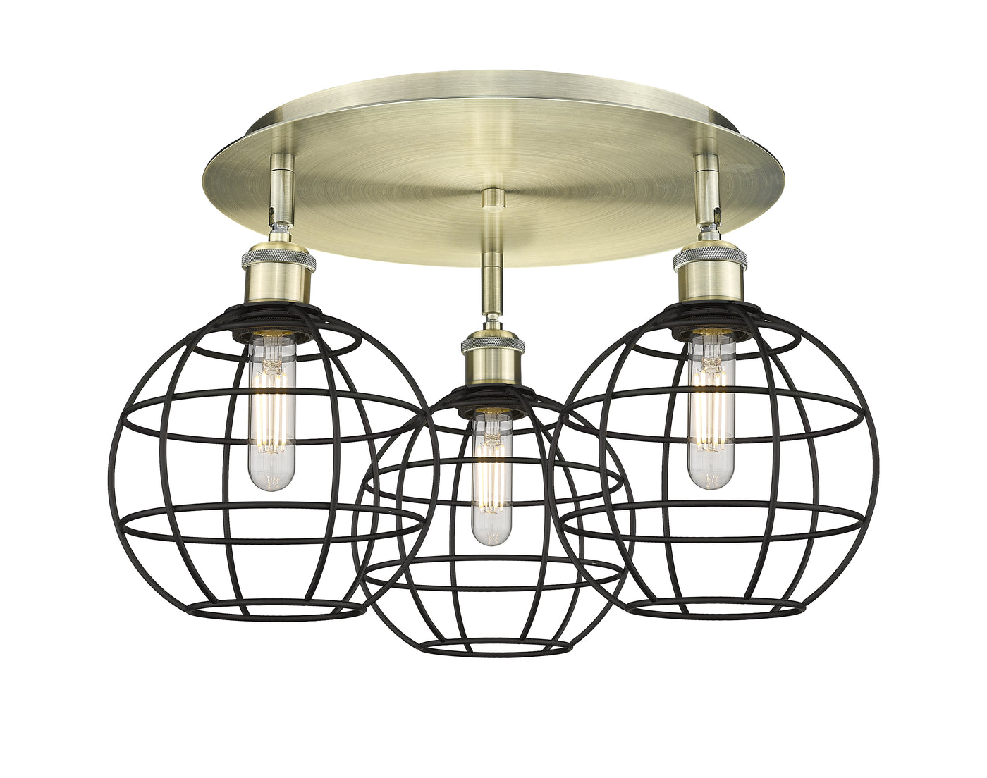 Ballston Semi-Flush Mount Satin Nickel Cast Brass