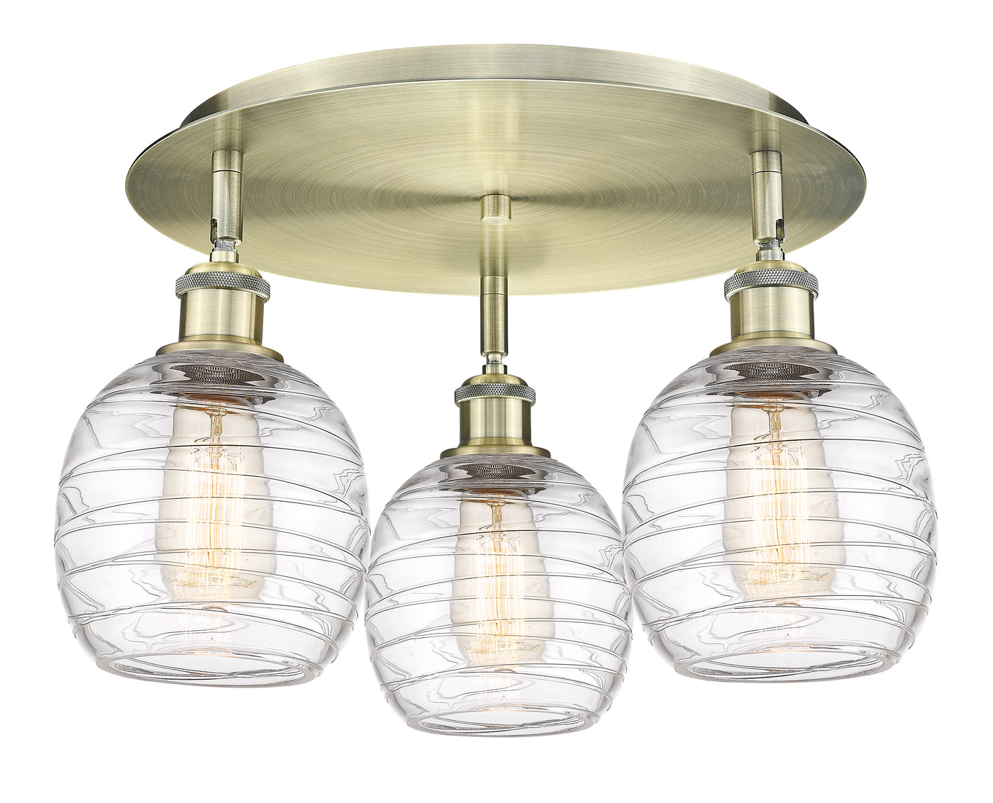 Ballston Semi-Flush Mount Satin Nickel Glass