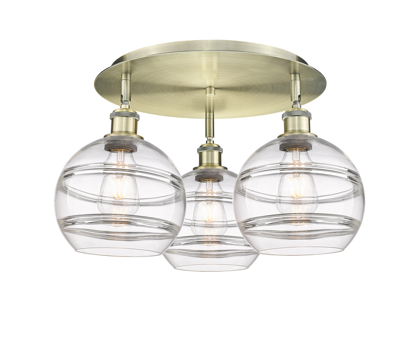 Ballston Semi-Flush Mount Satin Nickel Glass
