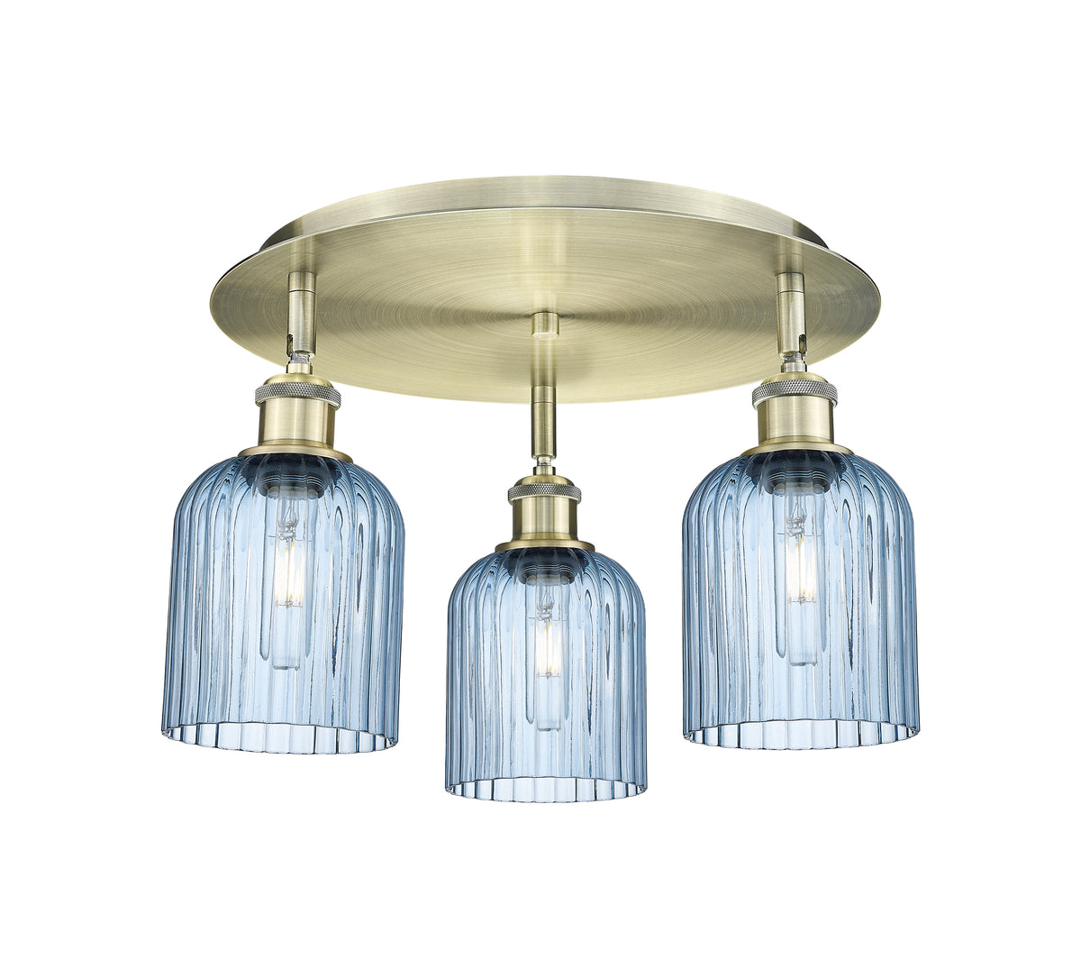 Bridal Veil 17-Inch 3-Light Semi-Flush Mount 5-Inch Shade