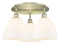 Ballston Semi-Flush Mount Satin Nickel Brass