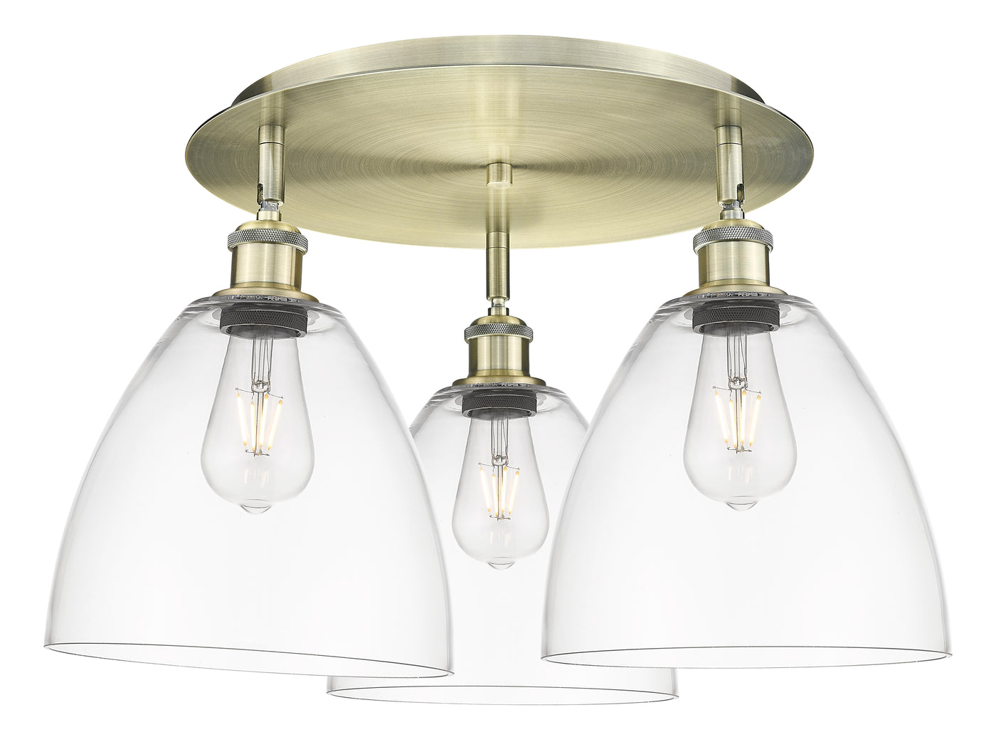 Ballston Semi-Flush Mount Satin Nickel Brass