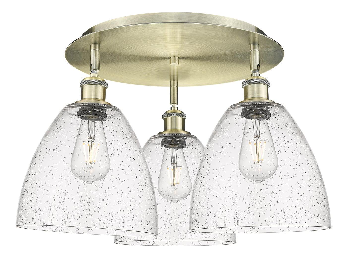 Ballston Semi-Flush Mount Satin Nickel Brass