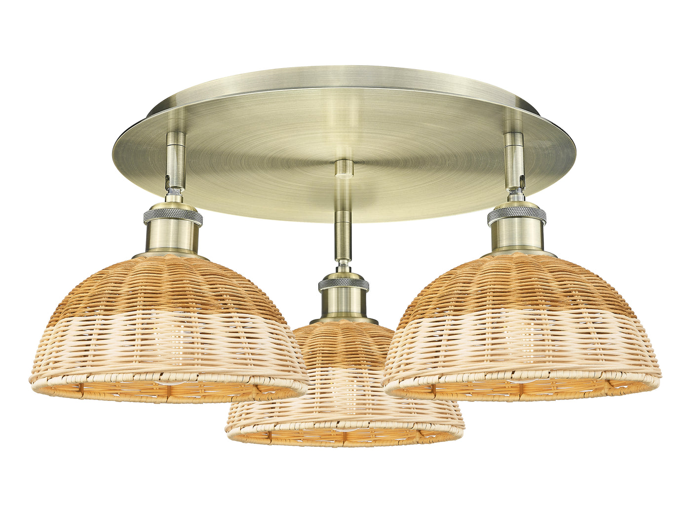 Ballston Semi-Flush Mount Satin Nickel Glass