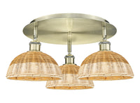 Ballston Semi-Flush Mount Satin Nickel Glass