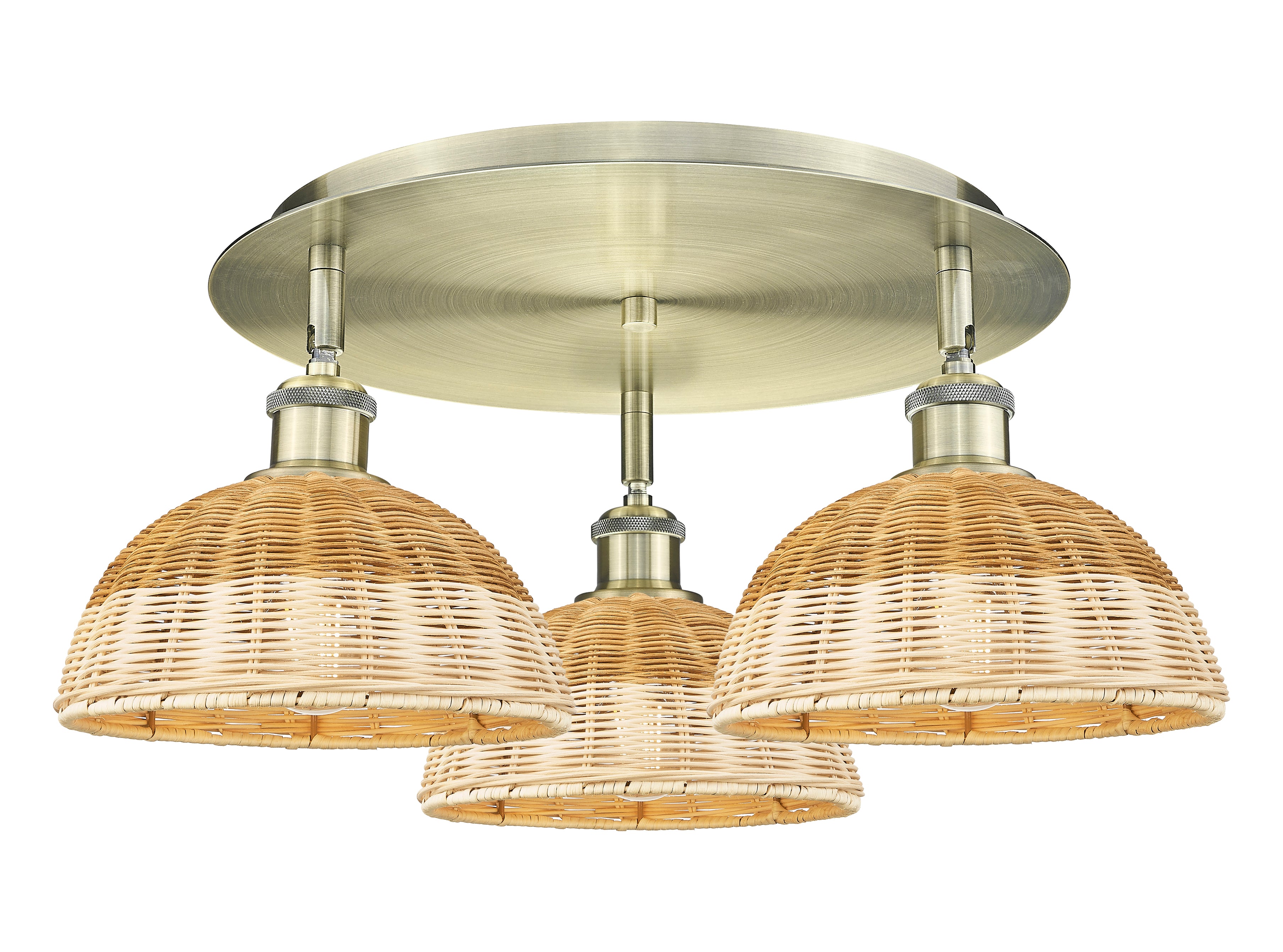 Ballston Semi-Flush Mount Satin Nickel Glass