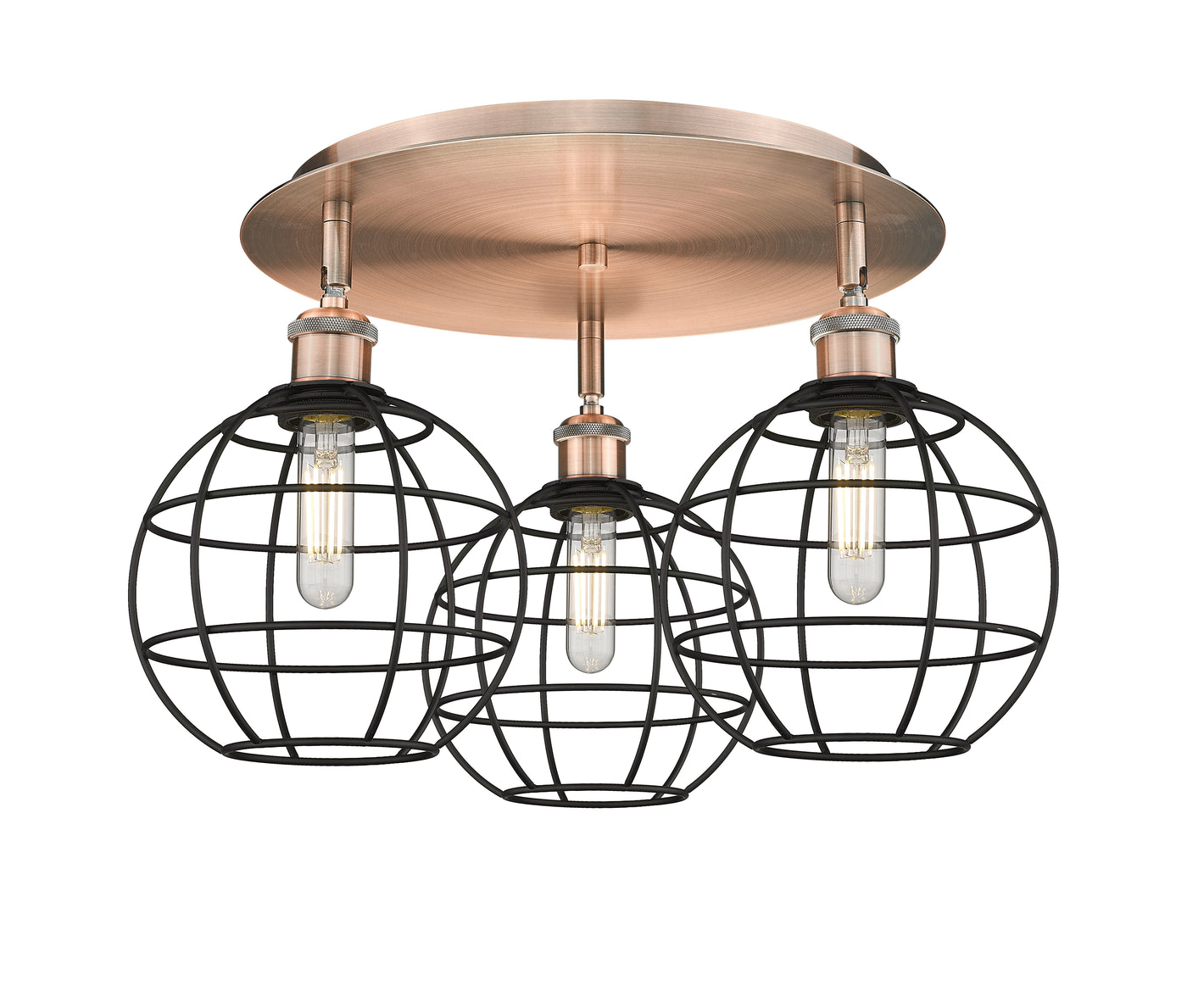 Ballston Semi-Flush Mount Satin Nickel Cast Brass