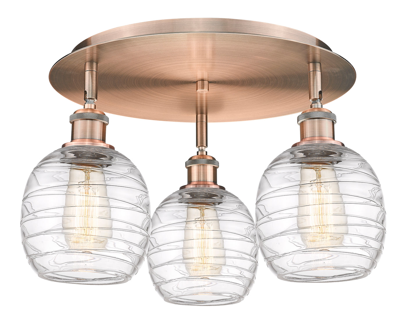 Ballston Semi-Flush Mount Satin Nickel Glass