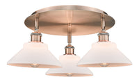 Ballston Semi-Flush Mount Satin Nickel Glass