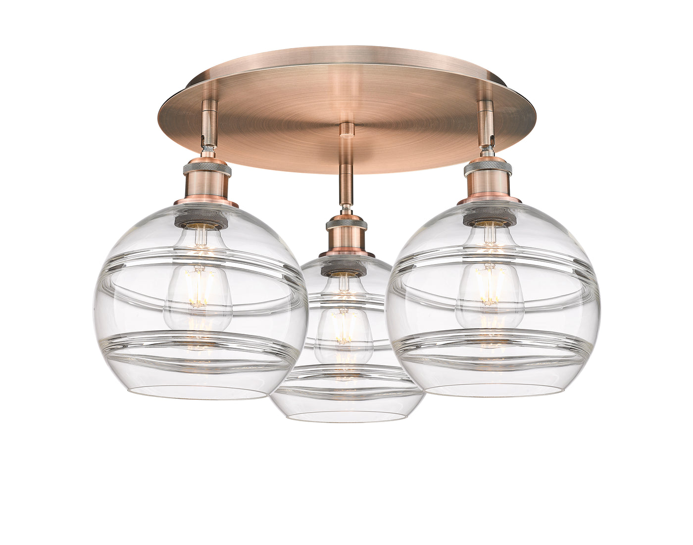 Ballston Semi-Flush Mount Satin Nickel Glass