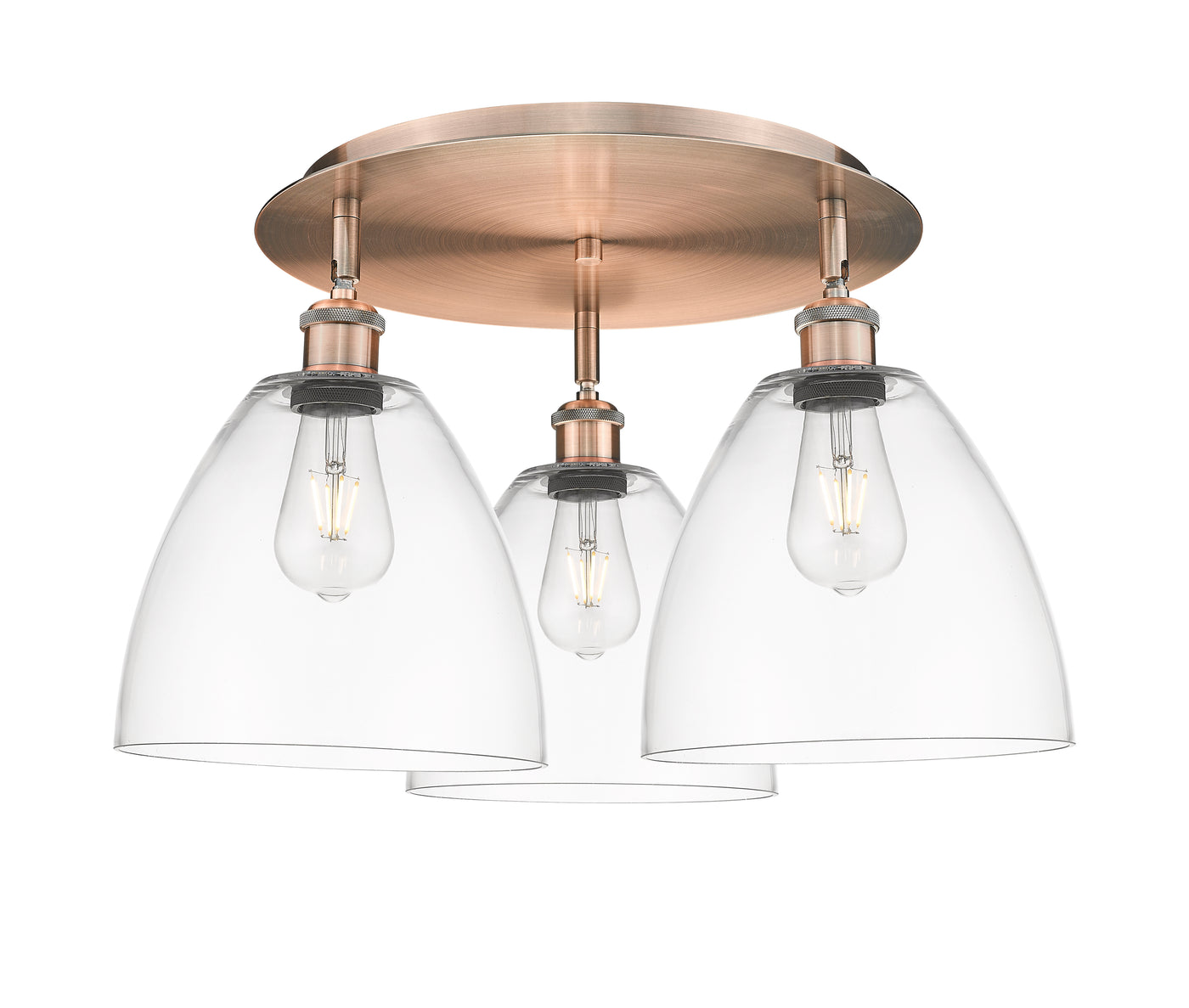 Ballston Semi-Flush Mount Satin Nickel Brass