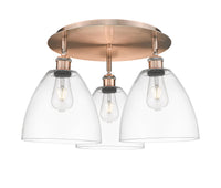 Ballston Semi-Flush Mount Satin Nickel Brass