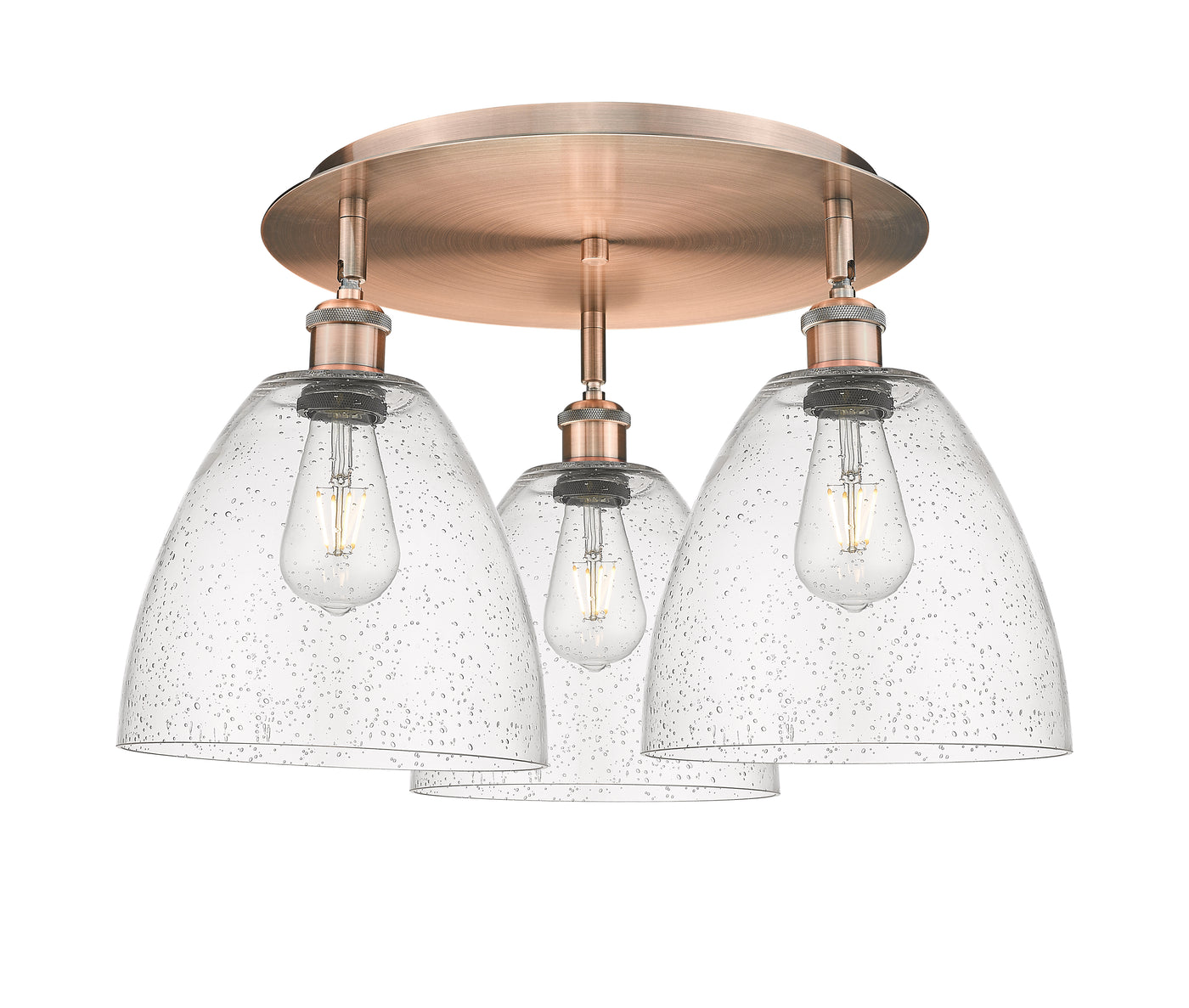 Ballston Semi-Flush Mount Satin Nickel Brass