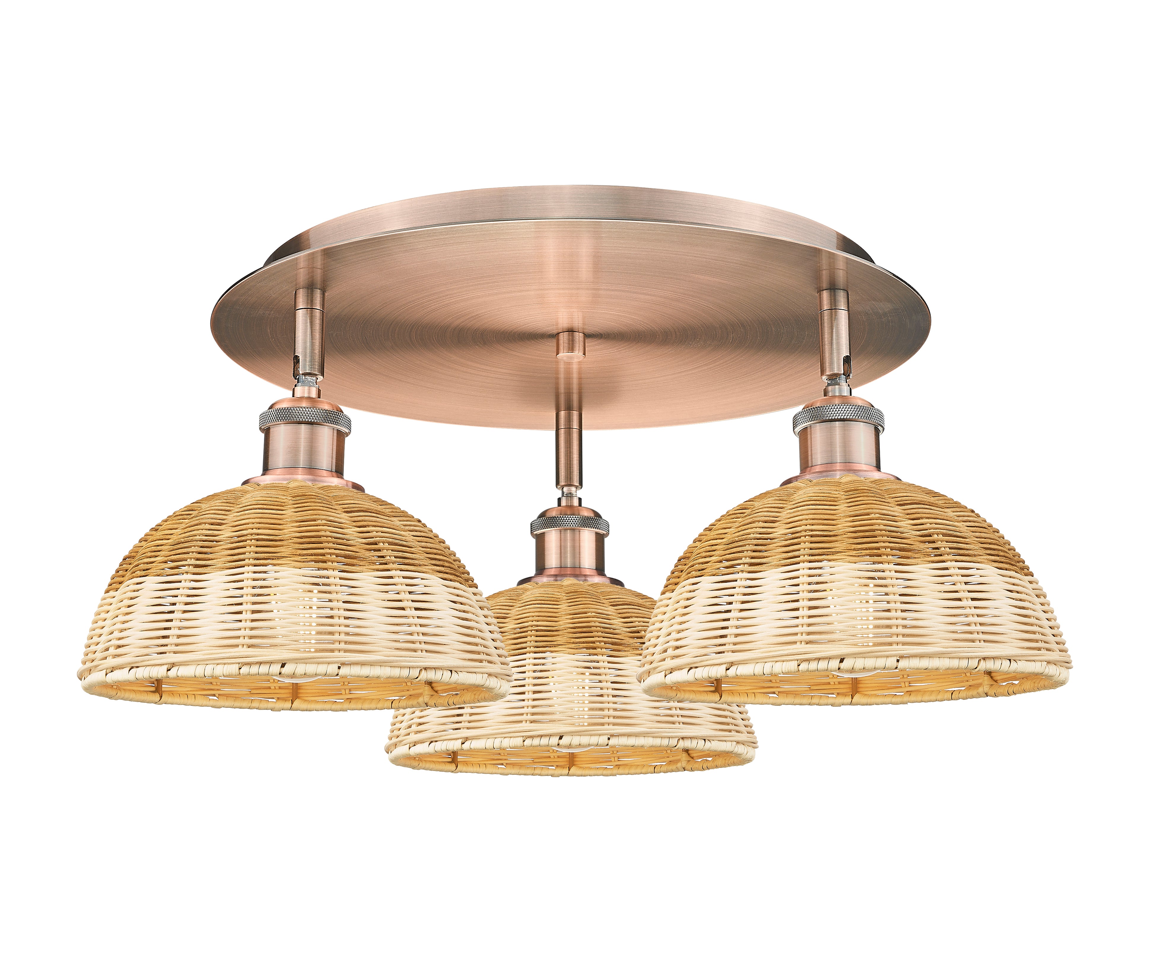 Ballston Semi-Flush Mount Satin Nickel Glass