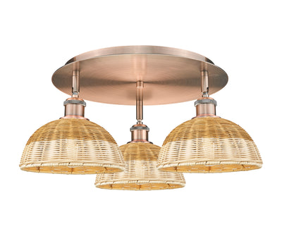 Ballston Semi-Flush Mount Satin Nickel Glass