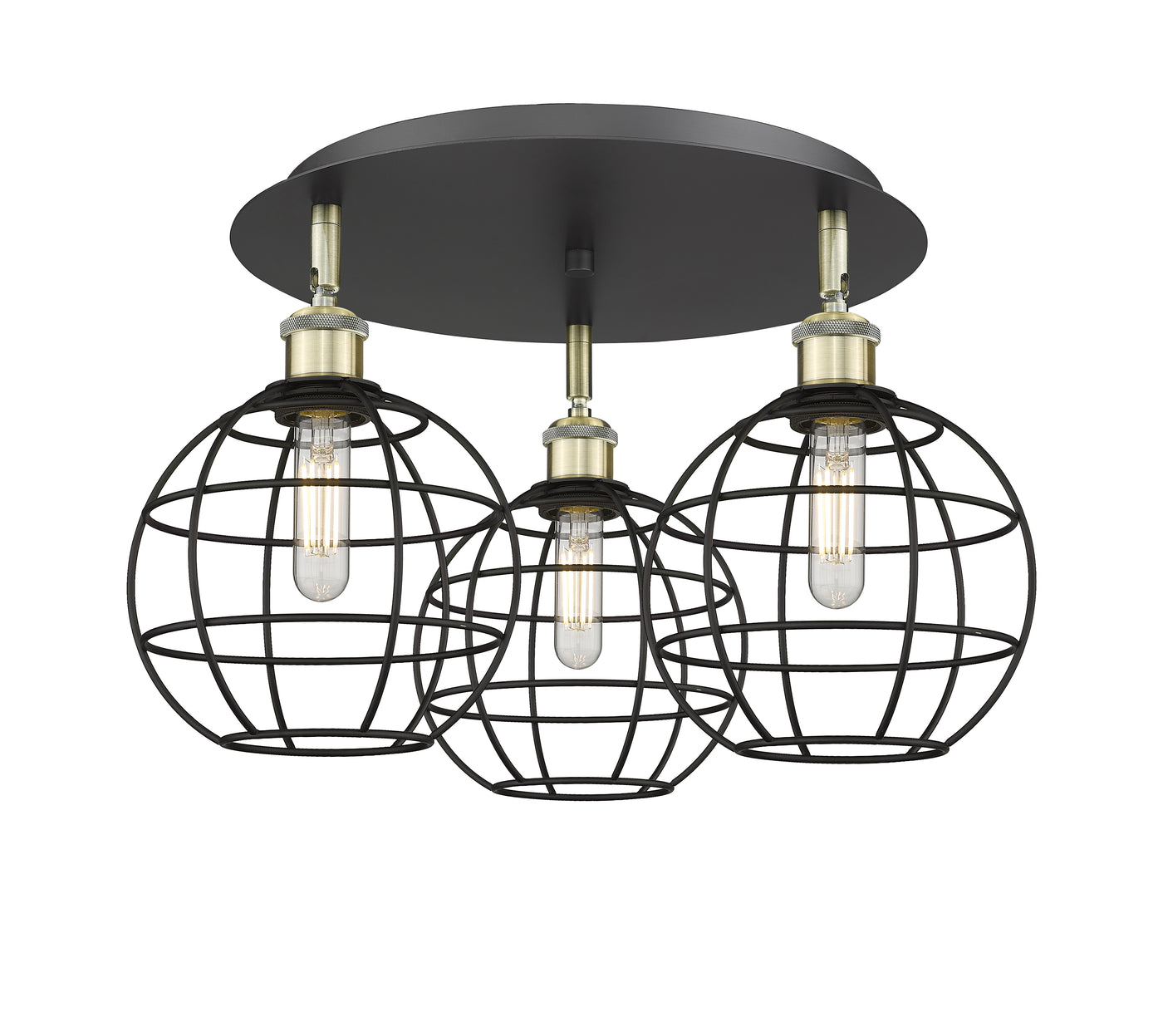 Ballston Semi-Flush Mount Satin Nickel Cast Brass