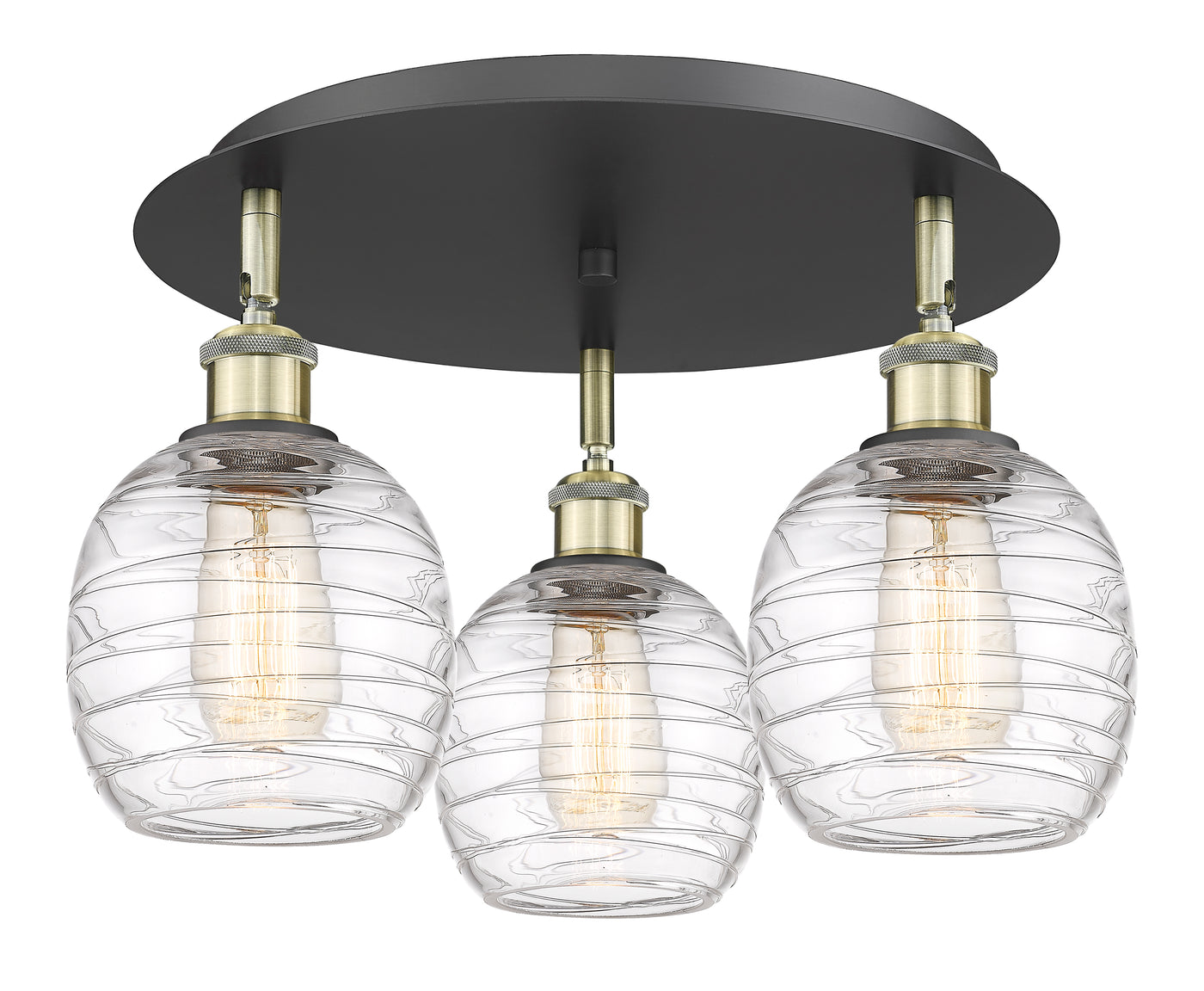 Ballston Semi-Flush Mount Satin Nickel Glass