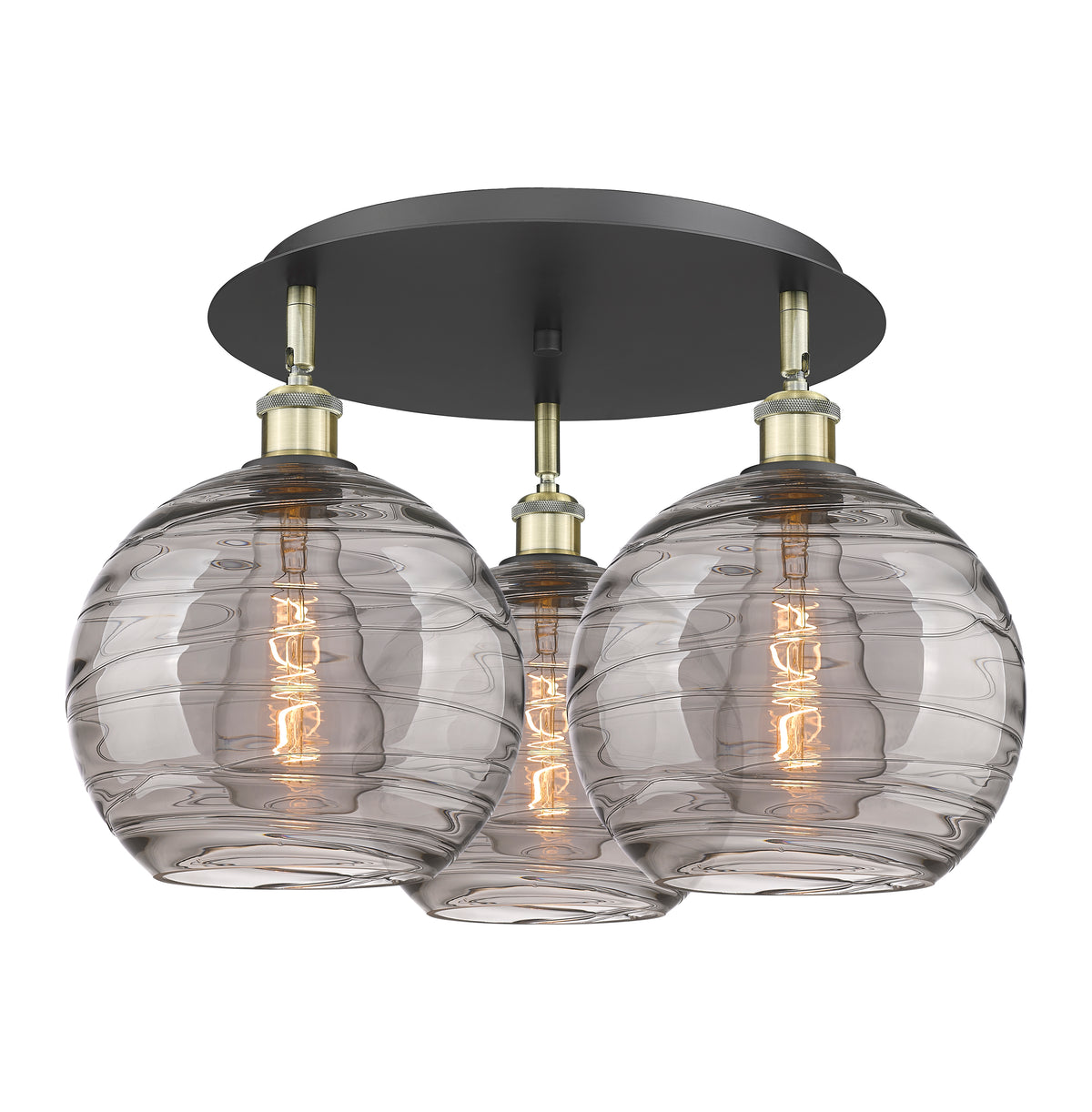 Athens Deco Swirl 22-Inch 3-Light Semi-Flush Mount