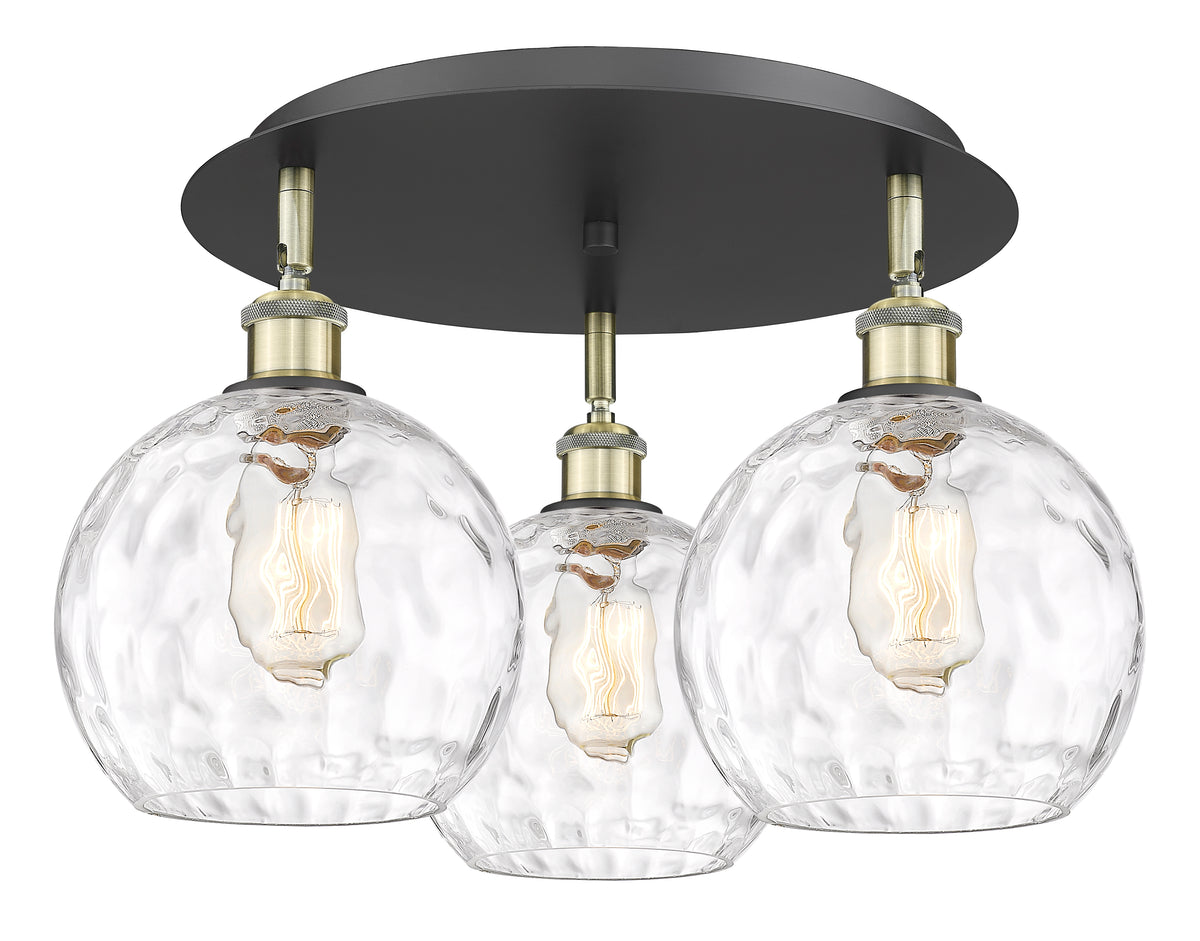 Athens Water Glass 20-Inch 3-Light Semi-Flush Mount