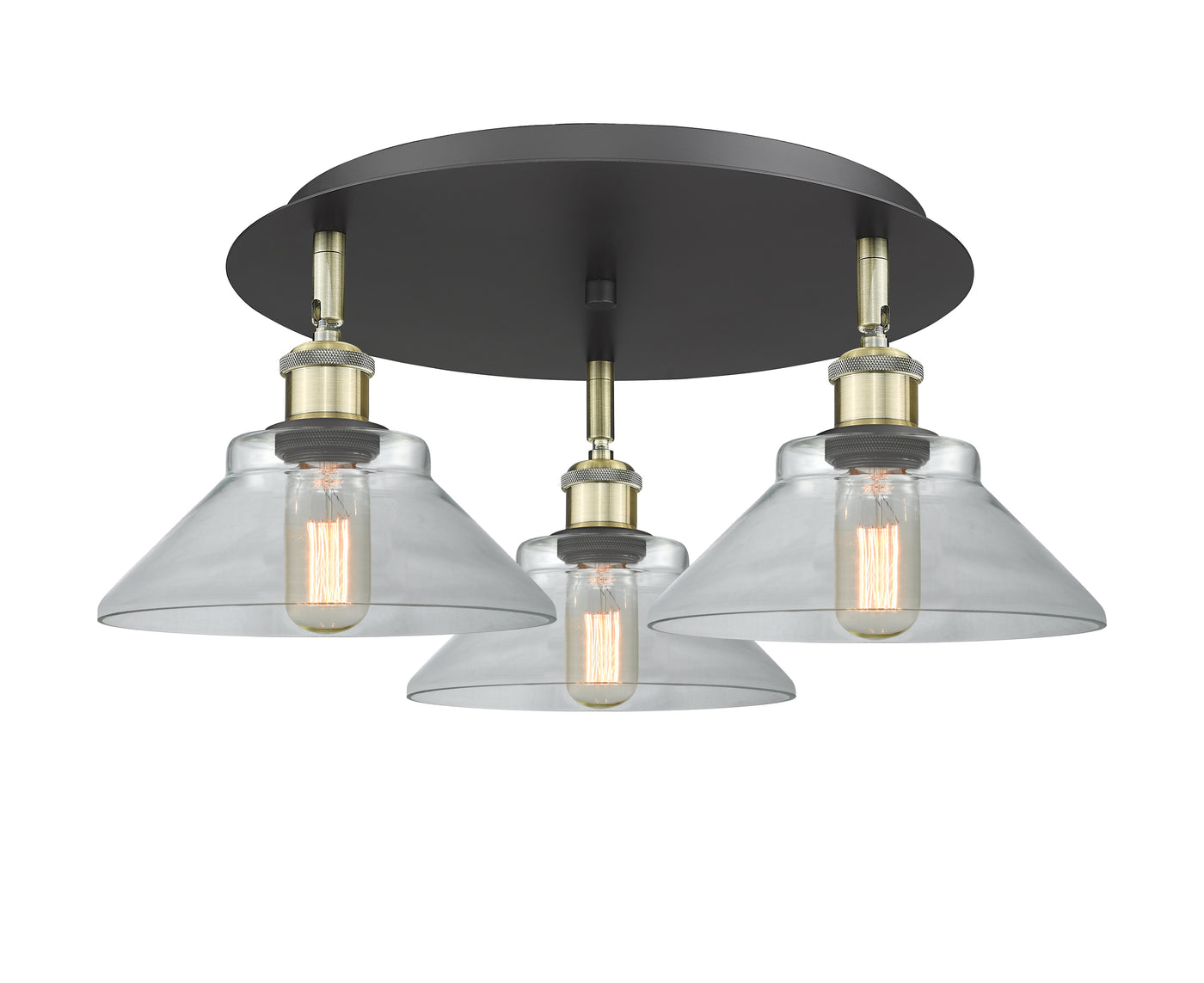 Ballston Semi-Flush Mount Satin Nickel Glass