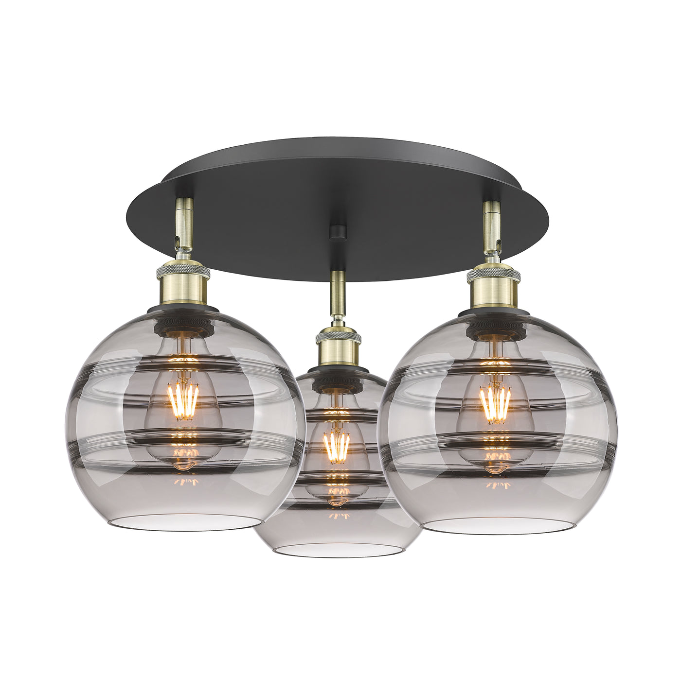 Ballston Semi-Flush Mount Satin Nickel Glass