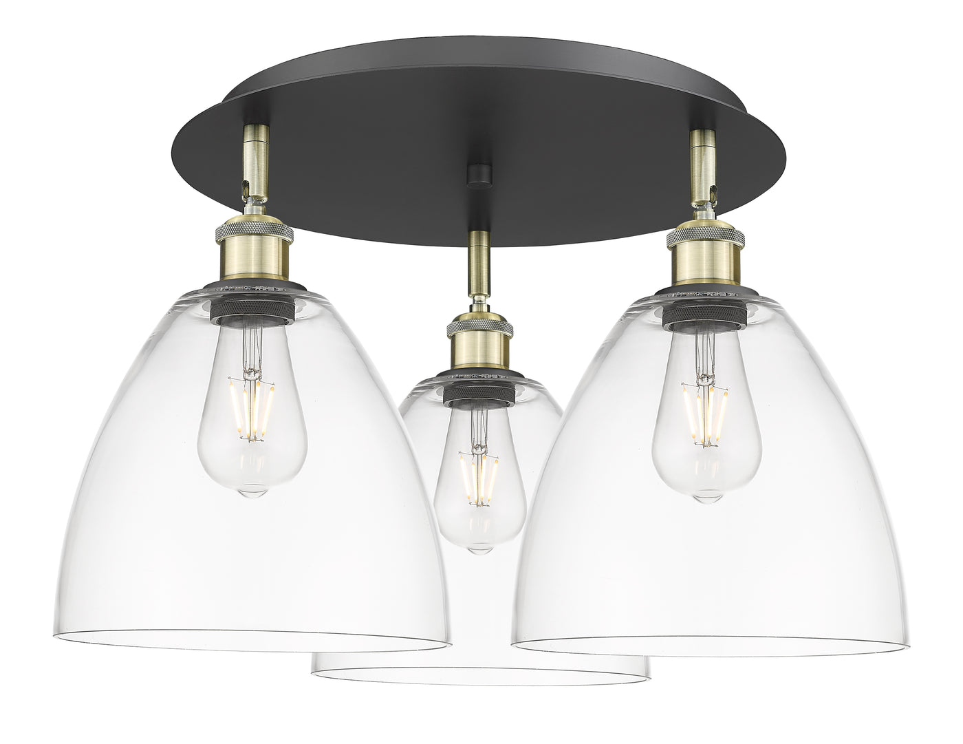 Ballston Semi-Flush Mount Satin Nickel Brass