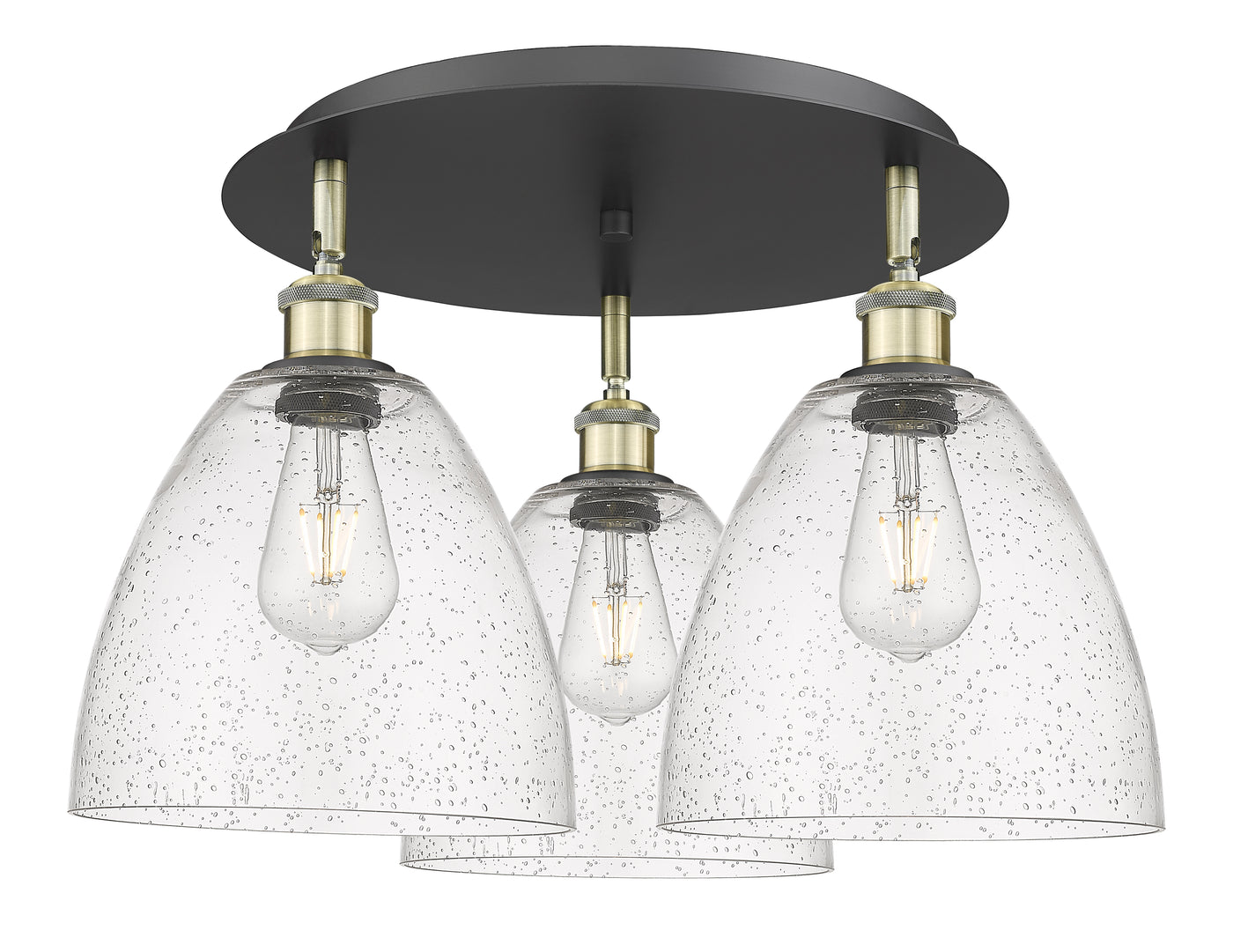 Ballston Semi-Flush Mount Satin Nickel Brass