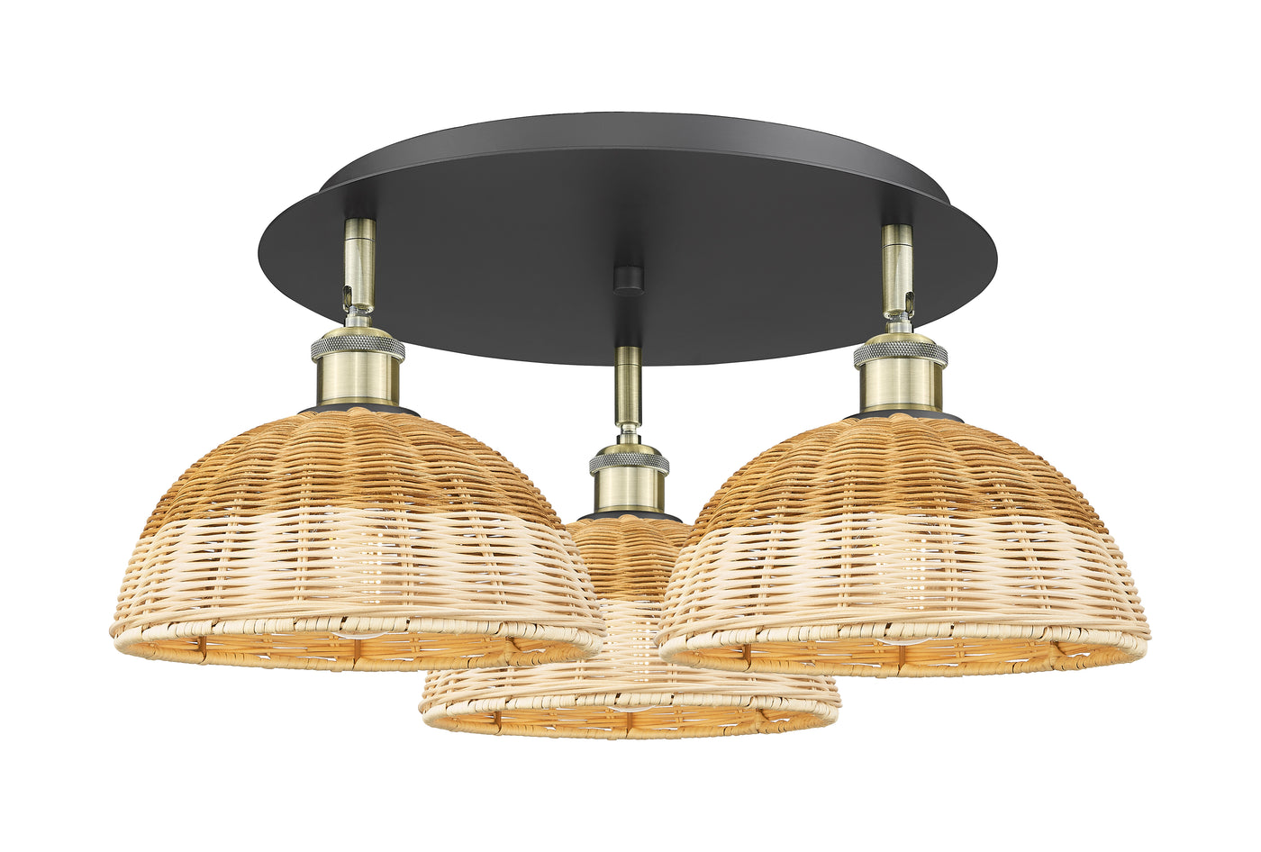 Ballston Semi-Flush Mount Satin Nickel Glass