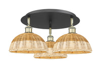 Ballston Semi-Flush Mount Satin Nickel Glass