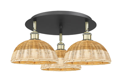 Ballston Semi-Flush Mount Satin Nickel Glass