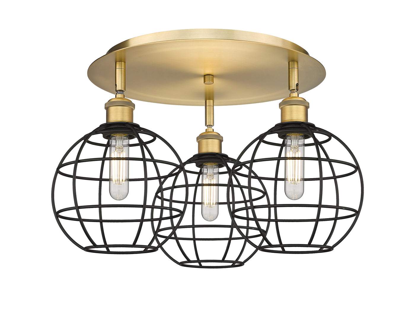 Ballston Semi-Flush Mount Satin Nickel Cast Brass