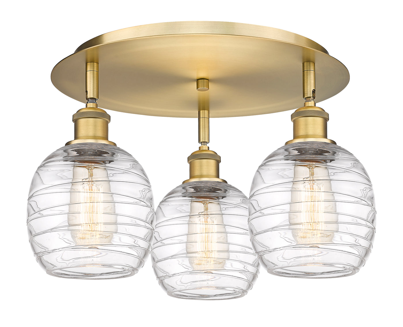 Ballston Semi-Flush Mount Satin Nickel Glass
