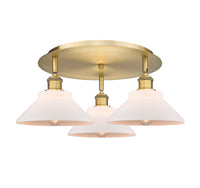 Ballston Semi-Flush Mount Satin Nickel Glass