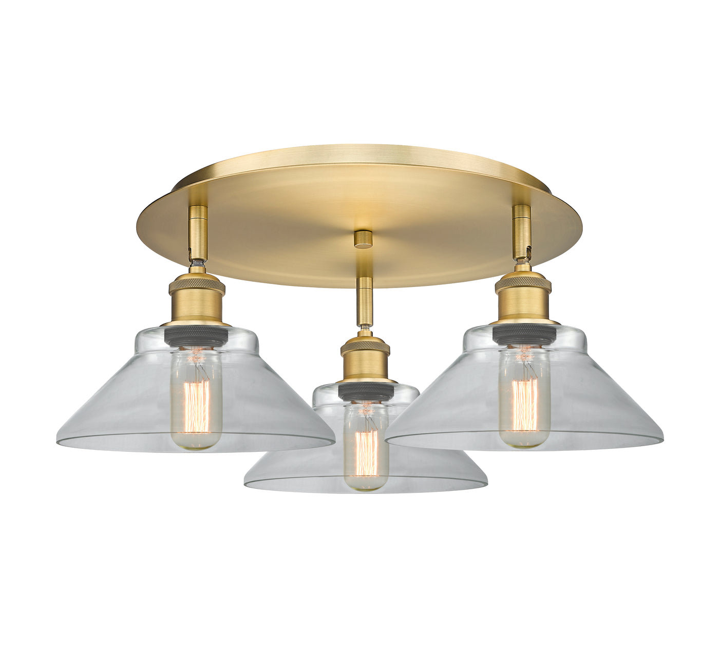 Ballston Semi-Flush Mount Satin Nickel Glass