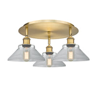 Ballston Semi-Flush Mount Satin Nickel Glass