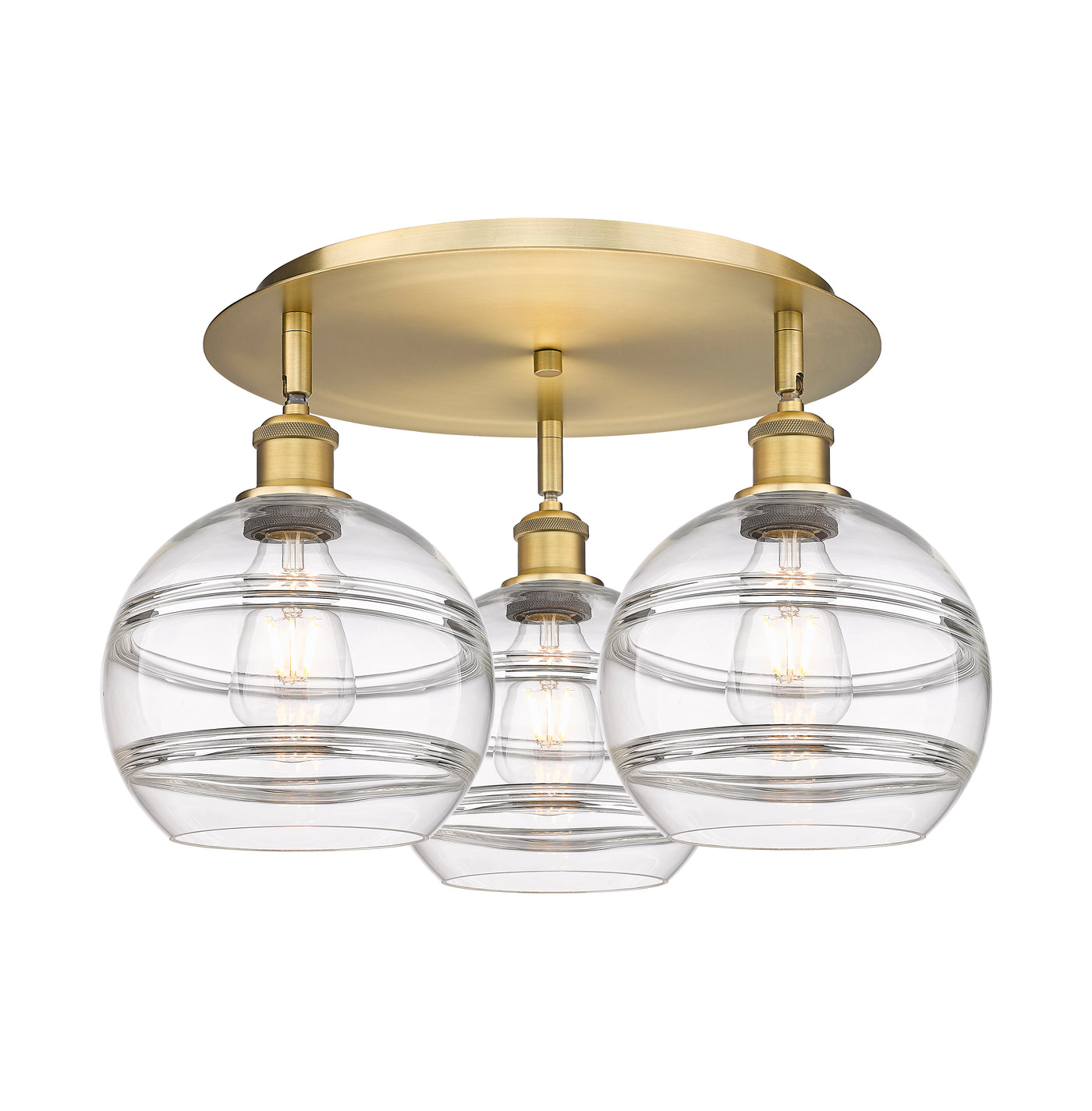 Ballston Semi-Flush Mount Satin Nickel Glass