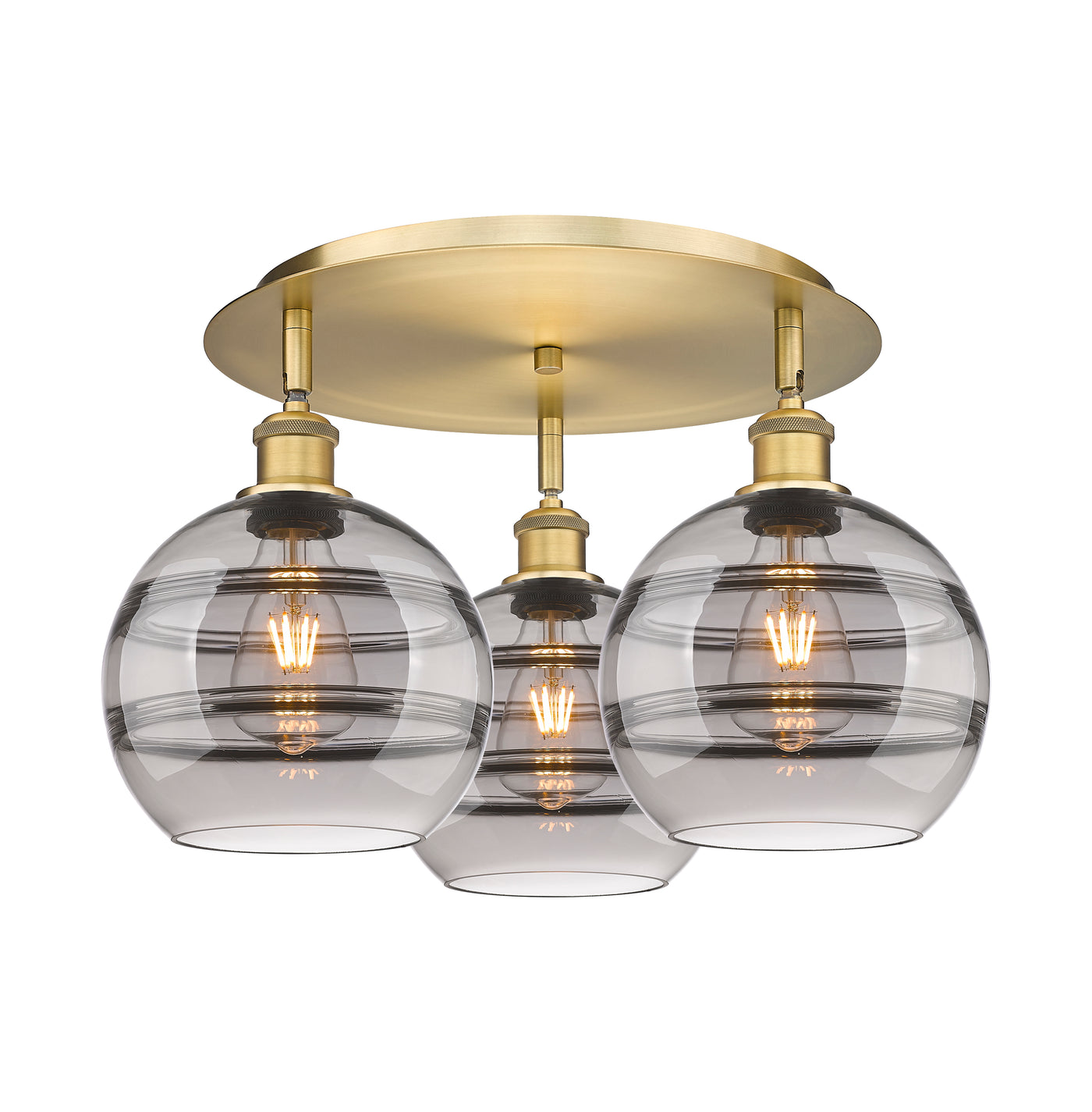 Ballston Semi-Flush Mount Satin Nickel Glass