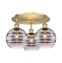 Ballston Semi-Flush Mount Satin Nickel Glass