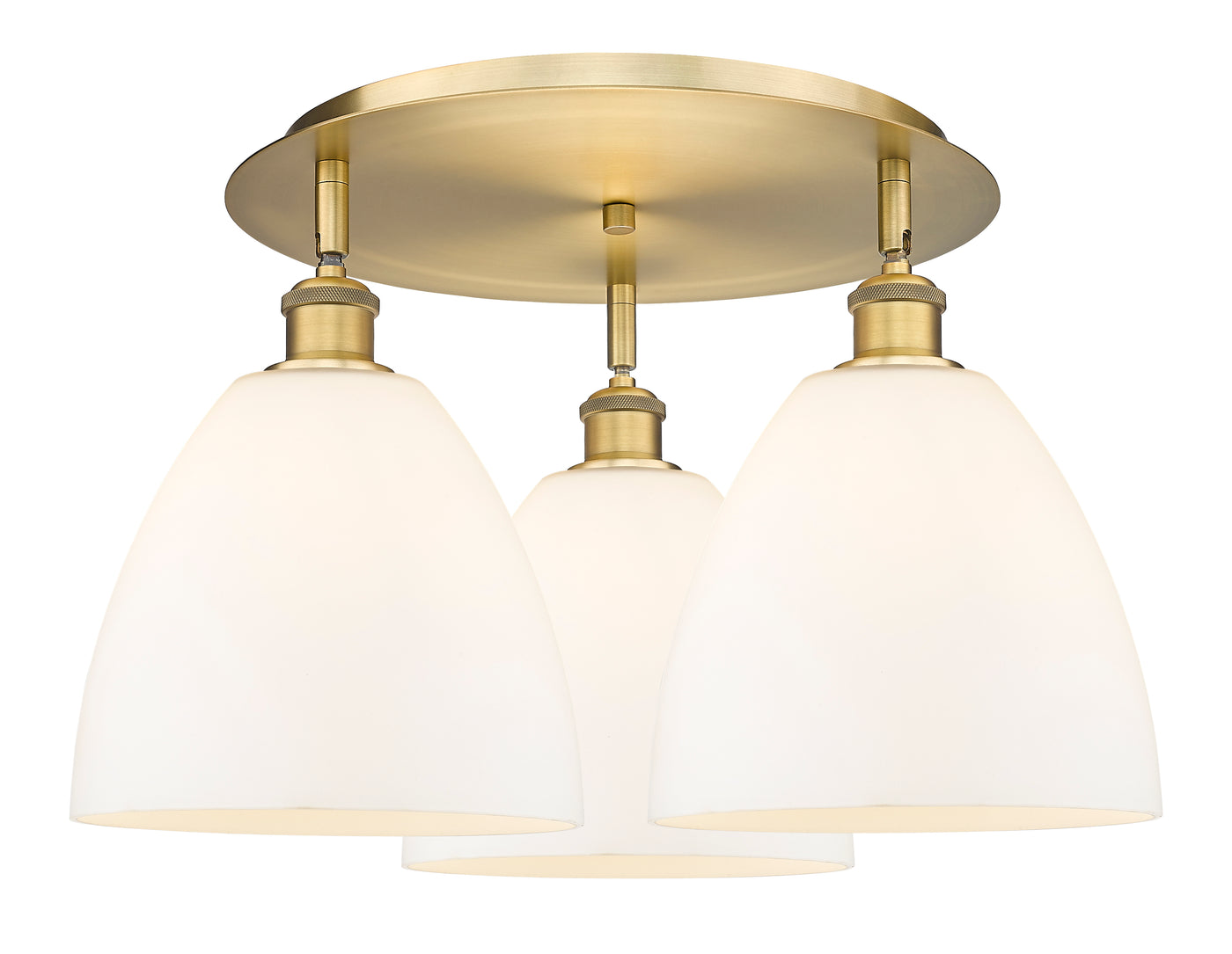Ballston Semi-Flush Mount Satin Nickel Brass