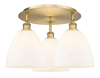 Ballston Semi-Flush Mount Satin Nickel Brass